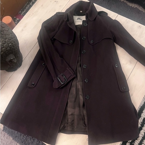 Burberry Jackets & Blazers - Burberry Deep Brown A Line Above Knee Coat